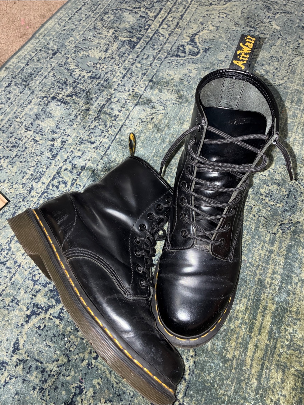 Dr. Martens 9 Women 1460 Black Leather Lace-Up Boots